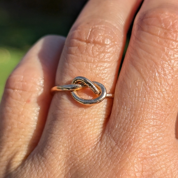 14K Solid Rose Gold Love Knot - Picture 7 of 8